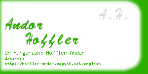 andor hoffler business card